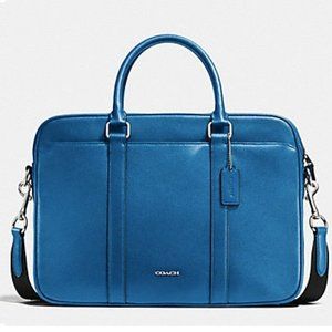 Coach Slim Briefcase in Denim